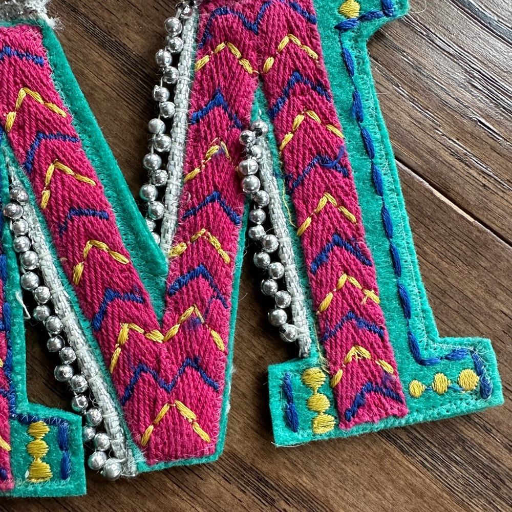 Felt Letter M Ornament /Present Topper - Picture 3 of 4